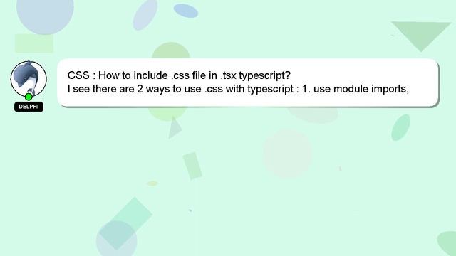 CSS : How to include .css file in .tsx typescript? смотреть онлайн