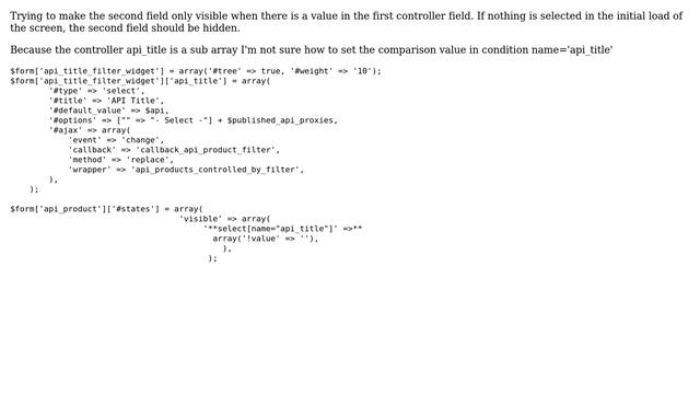 Drupal: Dynamic form fields using #states array on empty select field смотреть онлайн
