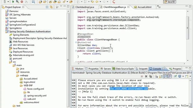 SPRING SECURITY,SPRING ORM, JSF ET MYSQL смотреть онлайн