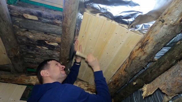 ALEX WILD dugout life: Finishing the SECOND ROOM with boards. A guest in the LOG CABIN. PART 22 смотреть онлайн