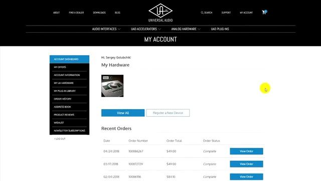 Аккаунт / Личный кабинет Universal Audio + Как скачать драйвера? смотреть онлайн