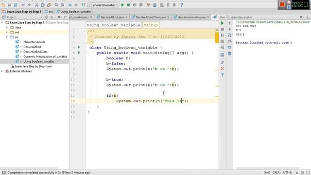 learn Java Step by Step 13 Using boolean variable смотреть онлайн