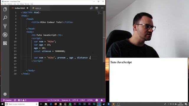 JAVASCRIPT : LES BASES - LES VARIABLES смотреть онлайн