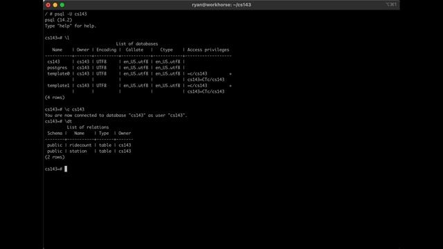 psql Navigation Demonstration смотреть онлайн