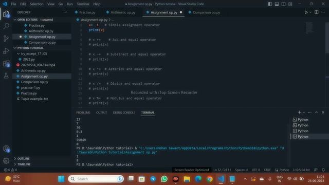 operator in python programming Part 1 смотреть онлайн