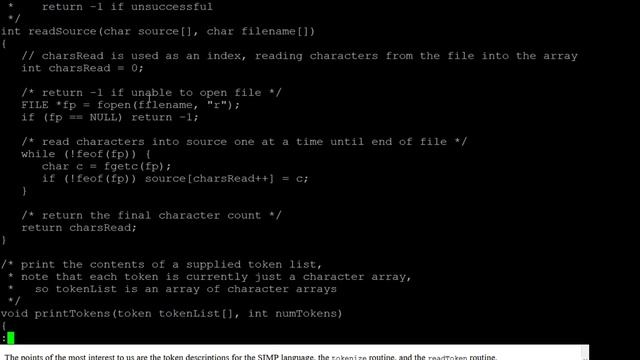 CSCI 485 (Compilers): simple C tokenizer смотреть онлайн