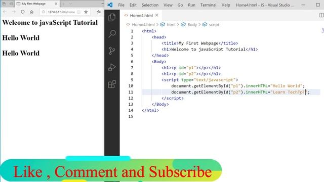 #30 JavaScript Tutorial in Hindi: getElementById() and innerHTML in JavaScript смотреть онлайн