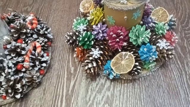 Подсвечники из шишек смотреть онлайн