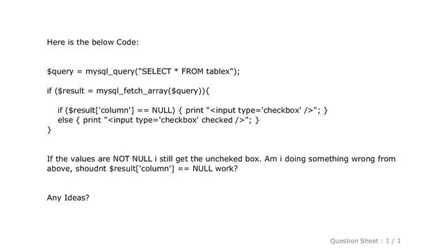 MySQL : PHP Check for NULL смотреть онлайн