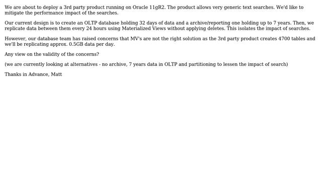 Databases: Oracle 11gR2 - Limits on Materialised View replication between databases смотреть онлайн