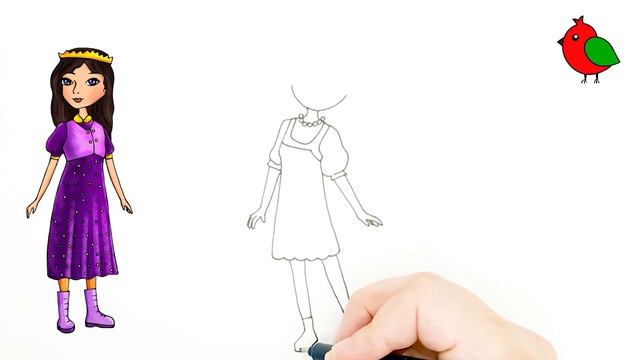 Как нарисовать царевну Варвару из мультика Царевны / Раскраски малышам / Мультик раскраска смотреть онлайн