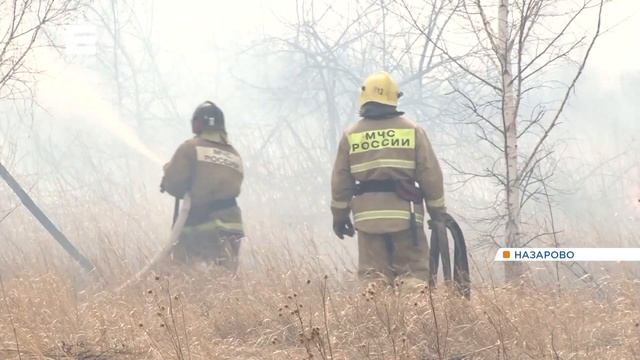 Назарово накрыл удушливый дым от горящей травы смотреть онлайн