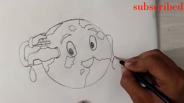 How to draw SAVE WATER SAVE EARTH Drawing For Beginners || SAVE FUTURE Coloring drawing || смотреть онлайн