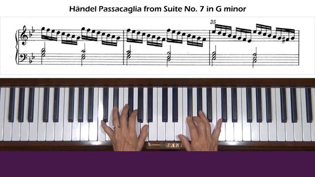 Handel Passacaglia from Suite No. 7 in G minor HWV 432 Piano Tutorial SPED смотреть онлайн