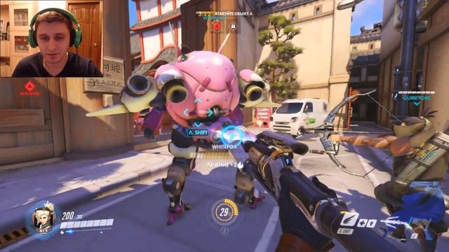 OVERWATCH ГЕРОЙ АНГЕЛ, НЯШНАЯ приСОСКА, ОБЗОР СПОСОБНОСТЕЙ, АНАЛИЗ И ГАЙД 1080p 60fps #игры смотреть онлайн