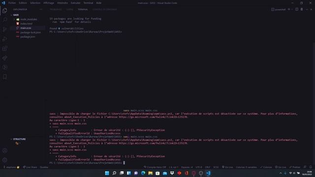 Problème SASS = FullyQualifiedErrorId : UnauthorizedAccess смотреть онлайн
