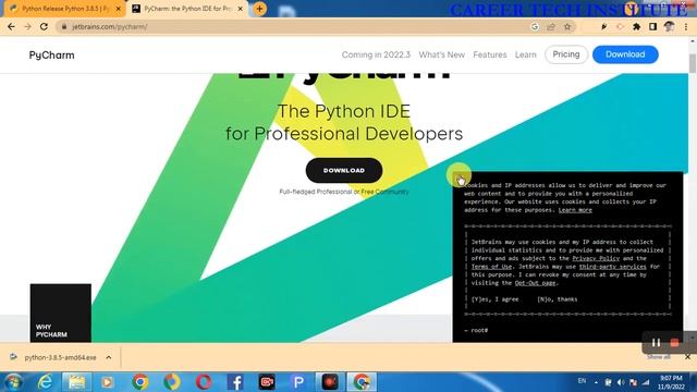 DOWNLOAD AND INSTALL PYTHON AND PYCHARM पाइथन और पायचार्म WINDOWS 7 64 BIT , AND 32 BIT FOR ALL смотреть онлайн