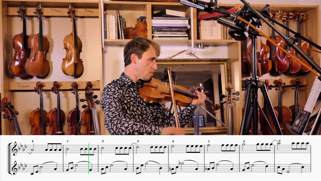 Violin A♭ Major scale, Play through (♩ = 100) TEACHER / ACCOMPANIMENT смотреть онлайн