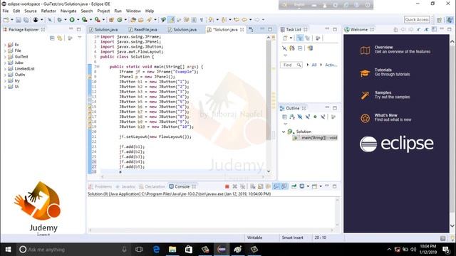 Java SWING - FlowLayout Manager (AWT) | GUI | Java | OOP | Judemy | Bangla | Tutorial смотреть онлайн