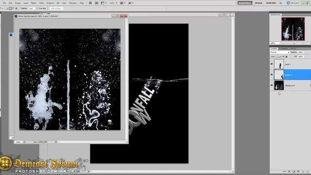 Падающий в воду текст — Урок Photoshop смотреть онлайн