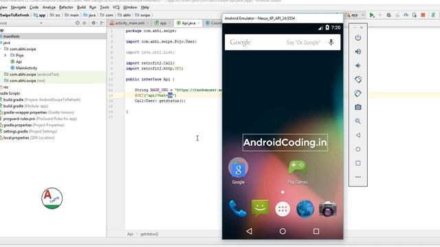 Android swipe to refresh view || How to get pull down view || Pull to refresh смотреть онлайн