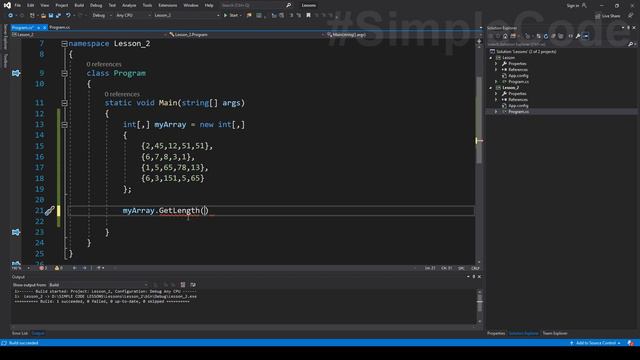 №42. C#. Вывод двумерного массива смотреть онлайн