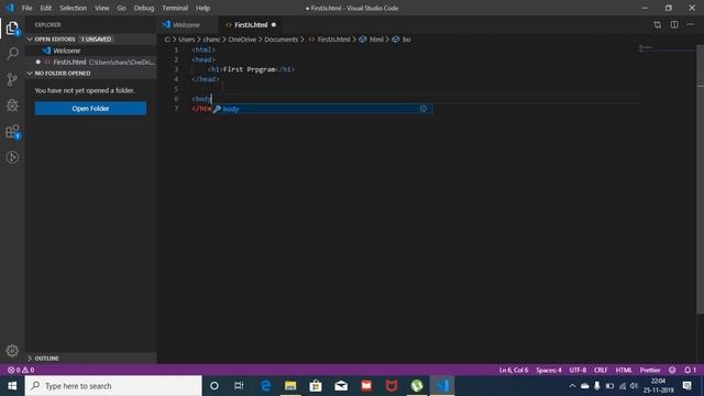 How to create First Program in JavaScript in VS Code смотреть онлайн