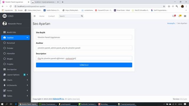 PHP ADMİN PANELİ SEO VE İLETİŞİM AYARLARI - PHP DERSLERİ - DERS 15 смотреть онлайн