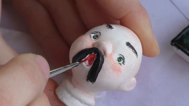 Роспись фарфоровой куклы (антикварная реплика Казачок). смотреть онлайн