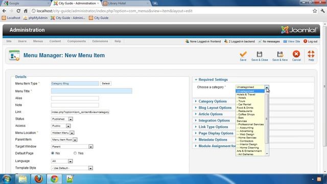 City Guide Part 10 - Setting up SEF URLs and Creating Required Joomla Menu Items смотреть онлайн