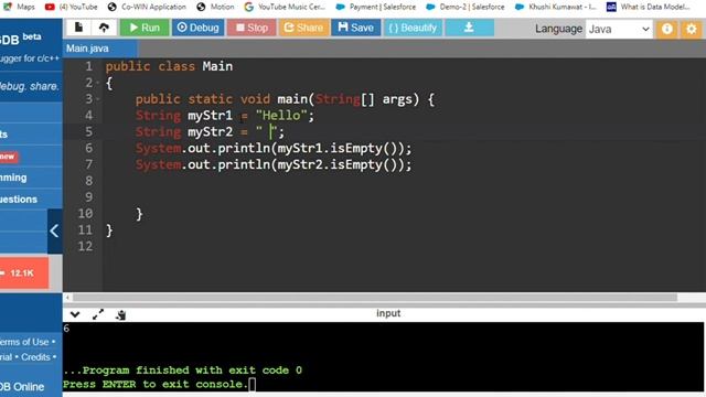 String Methods in Java | endsWith() equals() indexOf() isEmpty() | Java tutorial for beginners смотреть онлайн