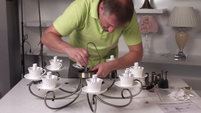 Сборка люстры Arte lamp A6380LM-8AB Teapot смотреть онлайн