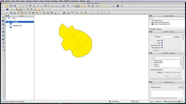 QGIS lesson 26 – Splitting a polygon with lines from another layer смотреть онлайн