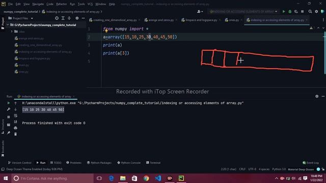 how to index and access elements of array in numpy смотреть онлайн