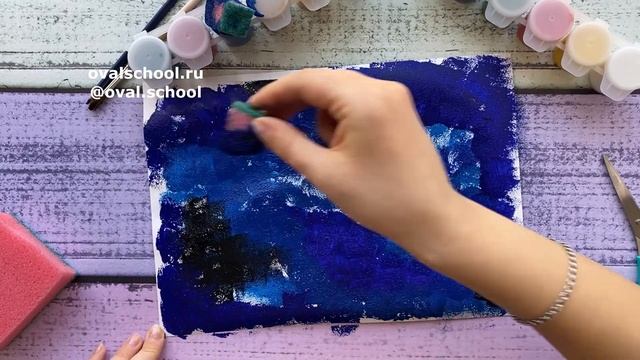 Рисуем КОСМОС. Звезды. Небо. День Космонавтики. смотреть онлайн