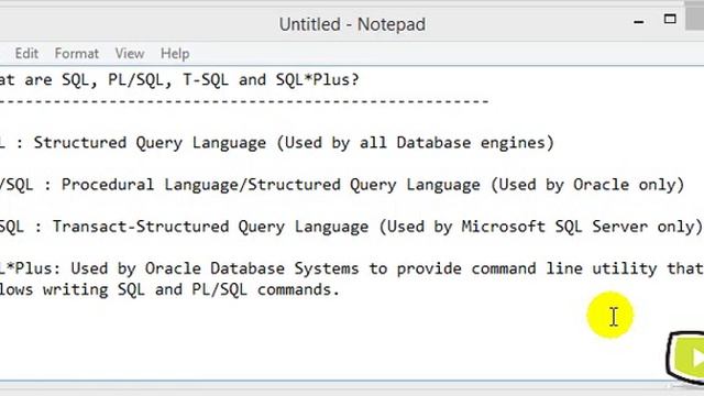 53. What are SQL, PL/SQL, TSQL and SQL Plus смотреть онлайн