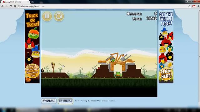 Angry Birds Chrome - Poached Eggs level 2-21 3 star walkthrough смотреть онлайн