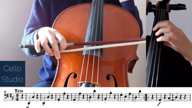Mozart String Quartet Eine Kleine Nachtmusik 3rd mvt K. 525 Cello Part Tutorial смотреть онлайн