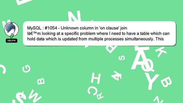 MySQL : #1054 - Unknown column in 'on clause' join смотреть онлайн