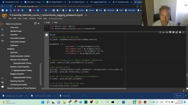 how to do a gridsearch with sklearn gridsearchcv randomforest metrics смотреть онлайн