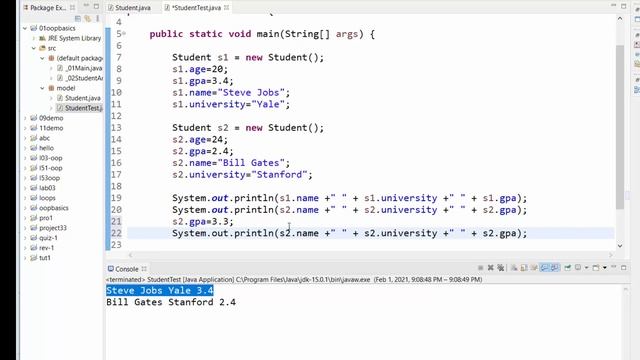 20 Java Object Oriented Programming - Classes vs Objects - Why objects? смотреть онлайн