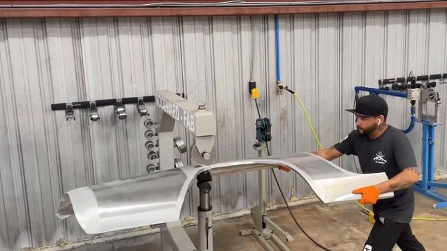 Metal shaping a Ferrari quarter panel on the English Wheel here at Casados Design смотреть онлайн