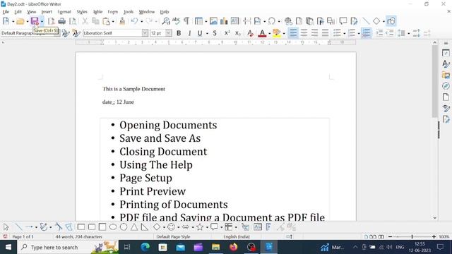 Libre Office Writer