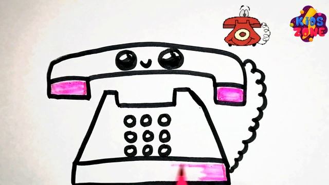 How To Draw Cute Desk Phone | Нарисуйте милый настольный телефон | DRAW CUTE THINGS смотреть онлайн