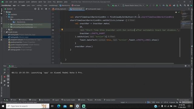 How to Use SnackBar in Android Studio Kotlin смотреть онлайн