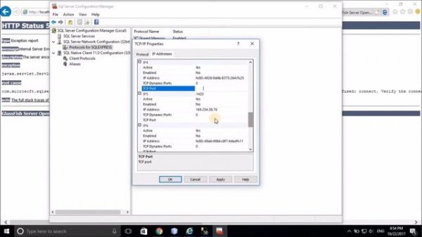 The TCP/IP connection to the host localhost -Connection refused