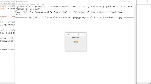 Tkinter Window - Changing Resolution and Scaling смотреть онлайн