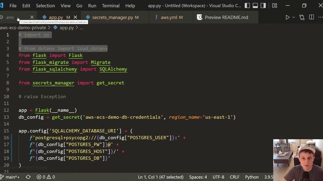 Flask to AWS ECS - Part 12: AWS Secrets Manager смотреть онлайн