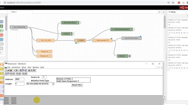 Modbus TCP to RTU Converter - Transparent -- NodeRED смотреть онлайн