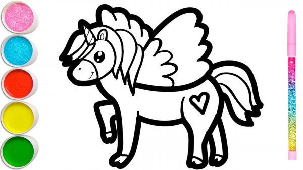 How to draw a unicorn for children